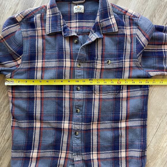 SOLD Marine Layer Cole Blue Plaid Men's Shirt Jacket Flannel - Picture 3 of 8